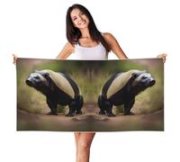 EdWal Cute Honey Badger Print Spa Bath Towels 70cm X 140cm,Soft Quick Drying Beach Towels For Bathroom,Gym,Travel