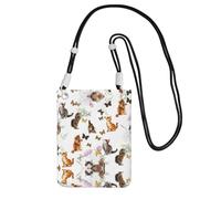 EdWal Cute Kitten Butterfly Print Crossbody Bag For Women, Mini Phone Purses, Cute Phone Wallet, For Hiking Travel Gift