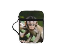 EdWal Cute Little Monkeys Print Bible Case Cosmetic Bag with Sturdy Handle Wash Bag Tablet Sleeve Small Tool Bag for Books