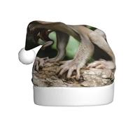 EdWal Cute Little Monkeys Print Plush Santa Hat, Christmas Hats For Adults, Cozy Holiday Headwear, For Christmas Parties