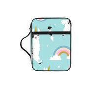 EdWal Cute Llama Print Bible Case Cosmetic Bag with Sturdy Handle Wash Bag Tablet Sleeve Small Tool Bag for Books