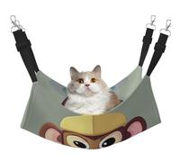 EdWal Cute Monkey print Soft Sleeping Hammock Cat Hammock for Cage Hanging,Pet Hammock Bed Adjustable for Small Animals