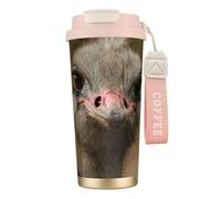 EdWal Cute Ostrich Print Insulated Stainless Steel Travel Coffee Mug,Coffee Cups with Lids, for Hot Cold Drinks