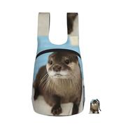 EdWal Cute Otter Print Foldable Backpack Lightweight Hiking Bag Soft Travel Backpack Rucksack For Work And Gym