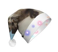 EdWal Cute Otter Print Led Christmas Beanie Light Up Christmas Hats, Knit Hats With Led Lights, Unisex Winter Santa Hat