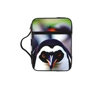 EdWal Cute Penguin Head Print Bible Case Cosmetic Bag with Sturdy Handle Wash Bag Tablet Sleeve Small Tool Bag for Books
