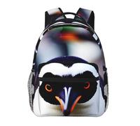 EdWal Cute Penguin Head Print Hiking Backpack Laptop Backpack For Men Women Waterproof Rucksack Easy To Clean Travel Bag