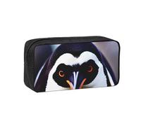 EdWal Cute Penguin Head Print Pen Organizer Bag Pouch Large Capacity Pencil Case with Zipper Durable Pen Case for Stationery
