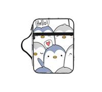 EdWal Cute Penguin Print Bible Case Cosmetic Bag with Sturdy Handle Wash Bag Tablet Sleeve Small Tool Bag for Books