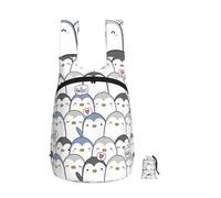 EdWal Cute Penguin Print Foldable Backpack Lightweight Hiking Bag Soft Travel Backpack Rucksack For Work And Gym