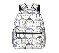 EdWal Cute Penguin Print Hiking Backpack Laptop Backpack For Men Women Waterproof Rucksack Easy To Clean Travel Bag