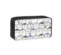 EdWal Cute Penguin Print Pen Organizer Bag Pouch Large Capacity Pencil Case with Zipper Durable Pen Case for Stationery