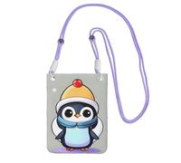 EdWal Cute Penguin Print Print Crossbody Bag For Women, Mini Phone Purses, Cute Phone Wallet, For Hiking Travel Gift