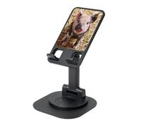 EdWal Cute Pig Print Adjustable Foldable Phone Stand,360 Rotating Cell Phone Holder For Desk,Travel Essentials