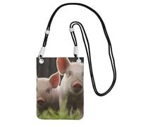 EdWal Cute Pig Print Crossbody Bag For Women, Mini Phone Purses, Cute Phone Wallet, For Hiking Travel Gift
