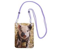 EdWal Cute Pig Print Crossbody Bag For Women, Mini Phone Purses, Cute Phone Wallet, For Hiking Travel Gift