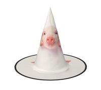 EdWal Cute Pig Print Halloween Witch Hat Costume Accessory Women Hats For Halloween Party Cosplay For Home, Yard,