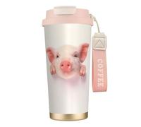 EdWal Cute Pig Print Insulated Stainless Steel Travel Coffee Mug,Coffee Cups with Lids, for Hot Cold Drinks