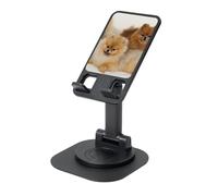 EdWal Cute Pomeranian Print Adjustable Foldable Phone Stand,360 Rotating Cell Phone Holder For Desk,Travel Essentials