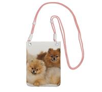 EdWal Cute Pomeranian Print Crossbody Bag For Women, Mini Phone Purses, Cute Phone Wallet, For Hiking Travel Gift