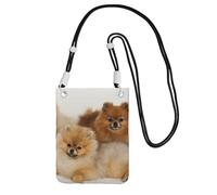 EdWal Cute Pomeranian Print Crossbody Bag For Women, Mini Phone Purses, Cute Phone Wallet, For Hiking Travel Gift