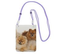 EdWal Cute Pomeranian Print Crossbody Bag For Women, Mini Phone Purses, Cute Phone Wallet, For Hiking Travel Gift