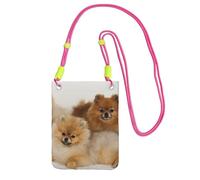 EdWal Cute Pomeranian Print Crossbody Bag For Women, Mini Phone Purses, Cute Phone Wallet, For Hiking Travel Gift