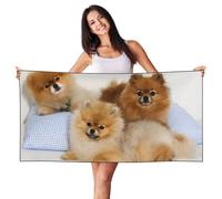 EdWal Cute Pomeranian Print Spa Bath Towels 70cm X 140cm,Soft Quick Drying Beach Towels For Bathroom,Gym,Travel