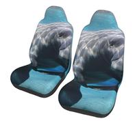 EdWal Cute Sea Animal Manatee Print Front Seat Covers, Easy To Install Two Car Seat Protector Cover Set Accessories Auto Trucks Suv