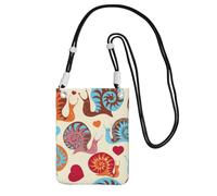 EdWal Cute Snail Print Crossbody Bag For Women, Mini Phone Purses, Cute Phone Wallet, For Hiking Travel Gift