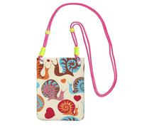 EdWal Cute Snail Print Crossbody Bag For Women, Mini Phone Purses, Cute Phone Wallet, For Hiking Travel Gift