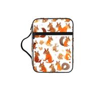 EdWal Cute Squirrels Print Bible Case Cosmetic Bag with Sturdy Handle Wash Bag Tablet Sleeve Small Tool Bag for Books