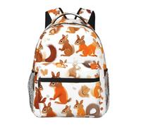 Edwal Cute Squirrels Print Hiking Backpack Laptop Backpack For Men Women Waterproof Rucksack Easy To Clean Travel Bag