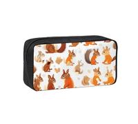 EdWal Cute Squirrels Print Pen Organizer Bag Pouch Large Capacity Pencil Case with Zipper Durable Pen Case for Stationery