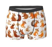 EdWal Cute Squirrels print Soft Men's Underwear Boxer Briefs Comfortable Underwear Boxer Briefs for Men 1Pack Black