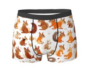 Edwal Cute Squirrels print Soft Men's Underwear Boxer Briefs Comfortable Underwear Boxer Briefs for Men 1Pack
