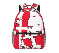 EdWal Danish Flag Map Print Hiking Backpack Laptop Backpack For Men Women Waterproof Rucksack Easy To Clean Travel Bag