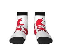 EdWal Danish Flag Map print Men's Moisture Control Crew Socks Socks For Men and Women Gifts For Golf, Hunting, Camping