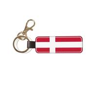 EdWal Danish Flag Print Leather Key Chain, Stylish Car Keychain, Home Keychain, Universal Key Fob For Women