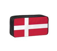 Edwal Danish Flag Print Pen Organizer Bag Pouch Large Capacity Pencil Case with Zipper Durable Pen Case for Stationery