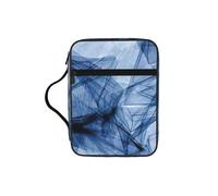 EdWal Dark Blue Marble Print Bible Case Cosmetic Bag with Sturdy Handle Wash Bag Tablet Sleeve Small Tool Bag for Books