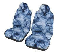 EdWal Dark Blue Marble Print Front Seat Covers, Easy To Install Two Car Seat Protector Cover Set Accessories Auto Trucks Suv