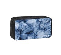 EdWal Dark Blue Marble Print Pen Organizer Bag Pouch Large Capacity Pencil Case with Zipper Durable Pen Case for Stationery