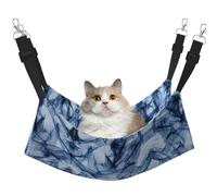 EdWal dark blue marble print Soft Sleeping Hammock Cat Hammock for Cage Hanging,Pet Hammock Bed Adjustable for Small Animals