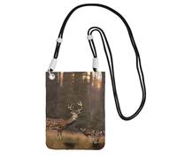 EdWal Deer Hunting Print Crossbody Bag For Women, Mini Phone Purses, Cute Phone Wallet, For Hiking Travel Gift
