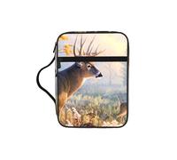 EdWal Deer Wildlife Art Print Bible Case Cosmetic Bag with Sturdy Handle Wash Bag Tablet Sleeve Small Tool Bag for Books