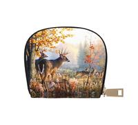 EdWal Deer Wildlife Art Print Card Holder Unisex Credit Card Case for Men and Women Leather Card Holder, Slim Business Card