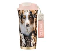 EdWal Dog Bones Paw Prints Print Insulated Stainless Steel Travel Coffee Mug,Coffee Cups with Lids, for Hot Cold Drinks