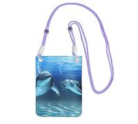 EdWal Dolphins In The Sea Print Crossbody Bag For Women, Mini Phone Purses, Cute Phone Wallet, For Hiking Travel Gift