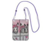 EdWal Donkey And Flower Print Crossbody Bag For Women, Mini Phone Purses, Cute Phone Wallet, For Hiking Travel Gift